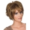 Style Auburn Layered Wavy Short Wigs