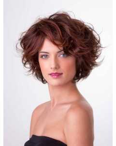 Bobs 10" Wavy Red Synthetic Monofilament Medium Wigs Bobs 10" Wavy Red Synthetic Monofilament Medium Wigs