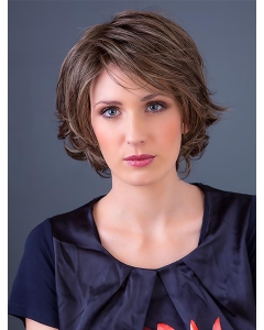 Bobs 10" Wavy Brown Synthetic Monofilament Medium Wig Bobs 10" Wavy Brown Synthetic Monofilament Medium Wig