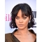 Black 10" Wavy Bobs Chin Length Rihanna Wigs
