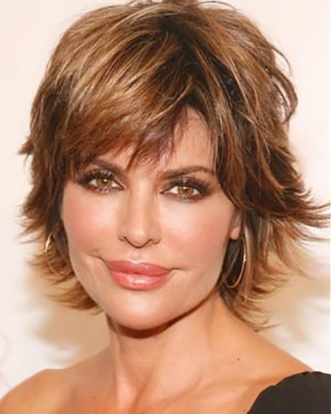 10" Capless Chin Length Synthetic Wavy Lisa Rinna Wigs