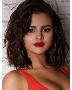 Wavy Chin Length Brown Remy Human Hair Selena Gomez Wigs Wavy Chin Length Brown Remy Human Hair Selena Gomez Wigs