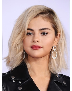Wavy Chin Length Grey Synthetic Selena Gomez Wigs Wavy Chin Length Grey Synthetic Selena Gomez Wigs