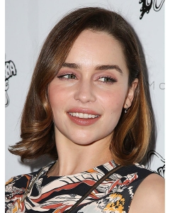 Wavy 12" Chin Length Brown Synthetic Emilia Clarke Wigs Wavy 12" Chin Length Brown Synthetic Emilia Clarke Wigs