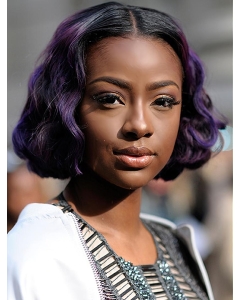12" Lace Front Chin Length Black to Purple Bobs Justine Skye Wigs 12" Lace Front Chin Length Black to Purple Bobs Justine Skye Wigs
