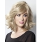 Blonde Wavy Remy Human Hair Convenient Medium Wigs