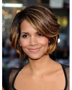 Top Lace Front Wavy Chin Length Celebrity Wigs