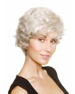 Impressive Wavy Chin Length Synthetic Grey Wigs Impressive Wavy Chin Length Synthetic Grey Wigs