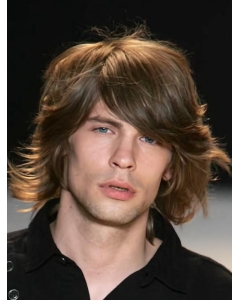 Natural Auburn Wavy Chin Length Men Wigs Natural Auburn Wavy Chin Length Men Wigs