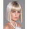 12" Straight Monofilament Platinum Blonde Synthetic Chin Length Bobcut Wig