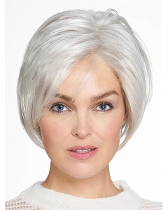 Chin Length Monofilament Grey Straight 10" Synthetic Beautiful Medium Wigs Chin Length Monofilament Grey Straight 10" Synthetic Beautiful Medium Wigs