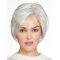 Chin Length Monofilament Grey Straight 10" Synthetic Beautiful Medium Wigs