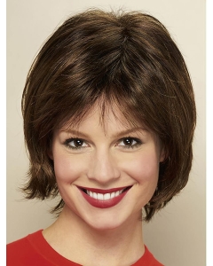 Brown Straight Chin Length Bobs Ladies Monofilament Wigs Brown Straight Chin Length Bobs Ladies Monofilament Wigs