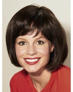 Black Straight Chin Length Bobs Monofilament Wig Black Straight Chin Length Bobs Monofilament Wig