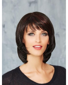Chin Length Straight Black Monofilament Bobs Sleek Synthetic Wigs Chin Length Straight Black Monofilament Bobs Sleek Synthetic Wigs