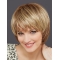 Chin Length 10" Monofilament Blonde Straight White Bob Wig