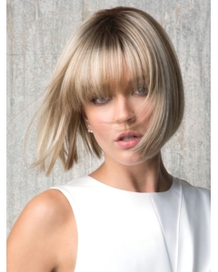 8" Chin Length Straight Blonde Synthetic Wigs With Bangs 8" Chin Length Straight Blonde Synthetic Wigs With Bangs