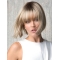 8" Chin Length Straight Blonde Synthetic Wigs With Bangs
