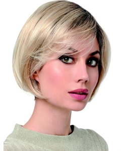 Monofilament Platinum Blonde Chin Length Straight 10" Bobs Best Synthetic Wigs Monofilament Platinum Blonde Chin Length Straight 10" Bobs Best Synthetic Wigs