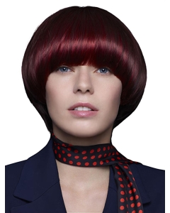 Remy Human Hair 10" Straight Chin Length Red Wigs Bobs Remy Human Hair 10" Straight Chin Length Red Wigs Bobs