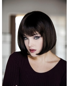 Monofilament Black Synthetic 10" Chin Length Wigs Bob Style Monofilament Black Synthetic 10" Chin Length Wigs Bob Style