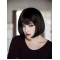 Monofilament Black Synthetic 10" Chin Length Wigs Bob Style