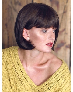 Black Straight 10" Synthetic Bobs Monofilament Wigs Black Straight 10" Synthetic Bobs Monofilament Wigs