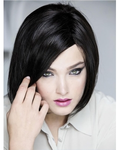 Monofilament Black Synthetic 10" Chin Length Bob Fashion Wigs Monofilament Black Synthetic 10" Chin Length Bob Fashion Wigs