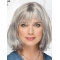 Straight Chin Length 12" Monofilament Sassy Grey Wigs
