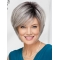 Straight Chin Length 12" Capless Best Grey Wigs