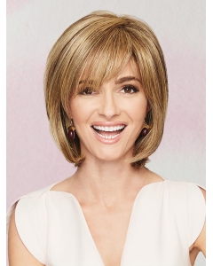 Chin Length Blonde With Bangs Synthetic Wig That Look Real Chin Length Blonde With Bangs Synthetic Wig That Look Real