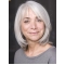 Silver Lady Chin Length Bobs Straight Lace Front Wigs