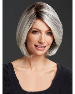 Grey Lady Without Bangs Bobs Human Wigs Grey Lady Without Bangs Bobs Human Wigs