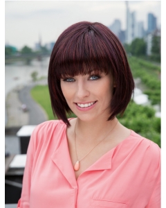 Glamorous Red Straight Chin Length Synthetic Wigs Glamorous Red Straight Chin Length Synthetic Wigs