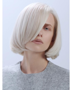 Simple Elegance Platinum Blonde Chin Length Lace Front Wigs Simple Elegance Platinum Blonde Chin Length Lace Front Wigs