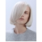 Simple Elegance Platinum Blonde Chin Length Lace Front Wigs