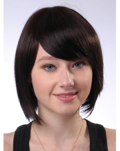 High Quality Brown Straight Chin Length Human Hair Wigs High Quality Brown Straight Chin Length Human Hair Wigs