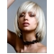 Young Fashion Platinum Blonde Medium Long Bob Straight Lace Front Wigs
