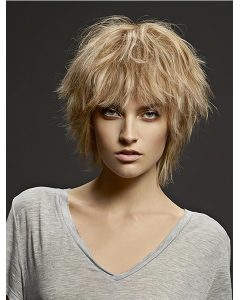 Fashional Blonde Chin Length Straight Layered New Design Wigs Fashional Blonde Chin Length Straight Layered New Design Wigs
