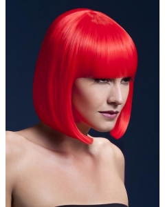 Bright Red Bobs With Neat Bangs Synthetic Wigs Bright Red Bobs With Neat Bangs Synthetic Wigs