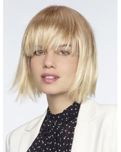 Perfect Blonde Chin Length Straight With Bangs High Quality Wigs Perfect Blonde Chin Length Straight With Bangs High Quality Wigs
