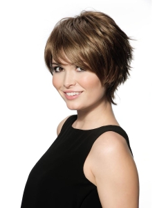 Fabulous Chin Length Straight Brown With Bangs High Quality Wigs Fabulous Chin Length Straight Brown With Bangs High Quality Wigs
