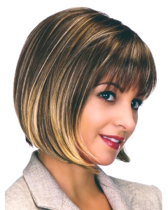 Modern Brown Straight Chin Length Bob Wigs Modern Brown Straight Chin Length Bob Wigs