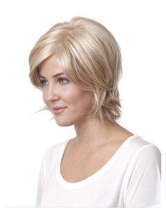 Sleek Blonde Straight Chin Length Monofilament Wigs Sleek Blonde Straight Chin Length Monofilament Wigs