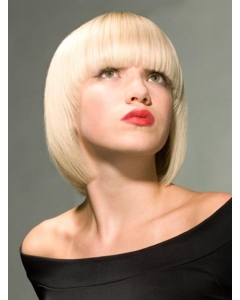Young Fashion Platinum Blonde Full Lace Synthetic Chin Length Wigs Young Fashion Platinum Blonde Full Lace Synthetic Chin Length Wigs