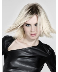 Young Fashion Platinum Blonde Mid-Length Cut Straight Lace Front Wigs Young Fashion Platinum Blonde Mid-Length Cut Straight Lace Front Wigs
