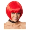 New Arrived Red Bobs With Neat Bangs Synthetic Wigs