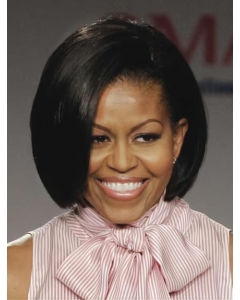 Chin Length Straight Full Lace Black Bobs Michelle Obama Chin Length Straight Full Lace Black Bobs Michelle Obama