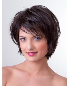 Bobs 10" Straight Brown Synthetic Monofilament Women Wig Medium Bobs 10" Straight Brown Synthetic Monofilament Women Wig Medium