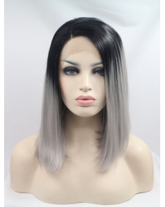 Synthetic Lace Front 13" Straight Ombre/2 Tone Without Bangs Chin Length Wigs Synthetic Lace Front 13" Straight Ombre/2 Tone Without Bangs Chin Length Wigs